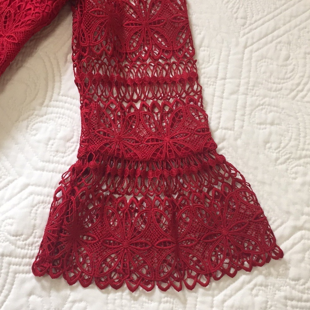 Talbots Floral Lace Overlay Top - Picture 9 of 16